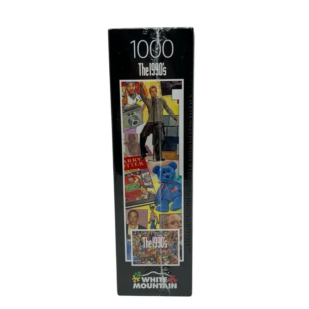 White Mountain 1990s Puzzle 1000 Piece Sealed Y2K‎ Retro Pop Culture Collage